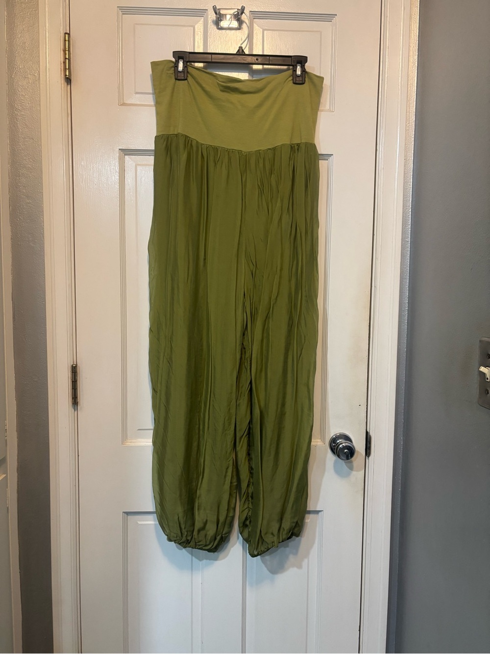 Free People Celadon green balloon/genie pants.